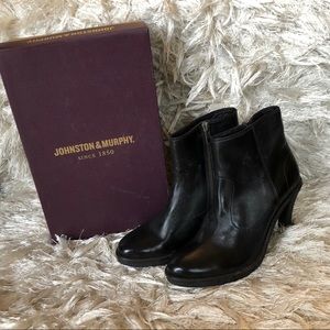 Johnston & Murphy black leather booties